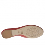 Ballerinaschuh für Damen mit Schleife aus rotem Leder - Verfügbare Größen:  32