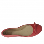 Ballerinaschuh für Damen mit Schleife aus rotem Leder - Verfügbare Größen:  32