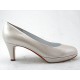 Platform pump in pearly ivory leather heel 6 - Available sizes:  32