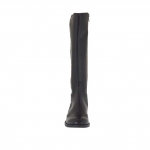 Woman's Oxford style boot with zipper in black leather heel 3 - Available sizes:  32