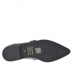 Chaussure fermée pour femmes en cuir et cuir imprimé noir avec boucle talon 1 - Pointures disponibles:  45