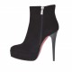 Woman's ankle boot in black suede with zipper, platform and heel 12 - Available sizes:  42