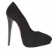 Decolté da donna in camoscio nero con plateau e tacco opaco 13  - Misure disponibili: 42