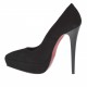 Zapato de salon para mujer en gamuza negra con plataforma y tacon opaco 13 - Tallas disponibles:  42