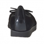 Ballerinaschuh mit Schleife aus schwarzem Wild- und Lackleder Keilabsatz 2 - Verfügbare Größen:  32