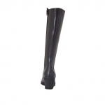 Bottes pour femmes en cuir noir avec fermeture éclair talon compensé 6 - Pointures disponibles:  42