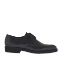 Elegante zapato derby con cordones para hombre en charol imprimido gris
