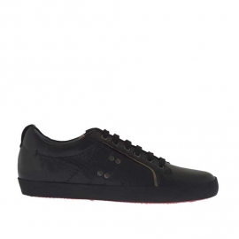 Scarpa sportiva da uomo con stringhe in pelle nera - Misure disponibili: 36, 37, 47