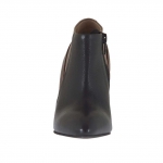 Zapato cerrado con cremallera para mujer en piel negra, marron y beis tacon 9 - Tallas disponibles:  42