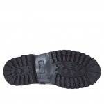 Botines para mujer con cremalleras y hebillas en piel y piel estampada negra tacon 3 - Tallas disponibles:  32
