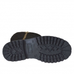 Woman's boot with outer golden zipper and inner half zipper in black suede heel 3 - Available sizes:  33