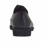 Chaussure derby élégante à lacets pour hommes en cuir noir lisse - Pointures disponibles:  51