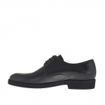 Eleganter Derbyherrenschuh mit Schnürsenkeln aus grauem bedrucktem Lackleder - Verfügbare Größen:  37, 38, 46, 47, 49, 50, 51