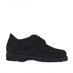 Zapato para hombre con cordones en nabuk negro - Tallas disponibles:  36