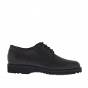 Men's laced derby shoe in black leather
