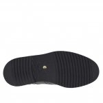 Elegant men's derby shoe with laces and Brogue decorations in black leather - Available sizes:  51