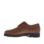 Zapato con cordones para hombres en piel de color marron - Tallas disponibles:  47