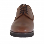 Zapato con cordones para hombres en piel de color marron - Tallas disponibles:  47