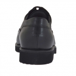 Men's laced derby shoe in black leather - Available sizes:  36