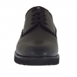 Men's laced derby shoe in black leather - Available sizes:  36