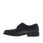 Zapato para hombre con cordones en piel de color negro - Tallas disponibles:  51