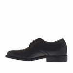 Scarpa derby da uomo stringata con puntale in pelle colore nero - Misure disponibili: 40