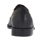 Eleganter Derbyschuh mit Schnürsenkeln und Kappe für Herren aus schwarzem Leder - Verfügbare Größen:  40