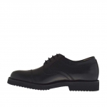 Eleganter Herrenderbyschuh mit Schnürsenkeln und Kappe aus schwarzem Leder - Verfügbare Größen:  36