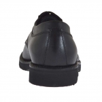 Eleganter Herrenderbyschuh mit Schnürsenkeln und Kappe aus schwarzem Leder - Verfügbare Größen:  36
