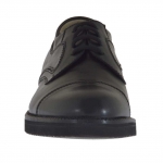 Eleganter Herrenderbyschuh mit Schnürsenkeln und Kappe aus schwarzem Leder - Verfügbare Größen:  36