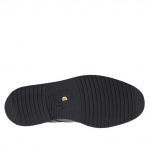 Eleganter Herrenderbyschuh mit Schnürsenkeln und Kappe aus schwarzem Leder - Verfügbare Größen:  36