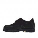 Men's laced shoe in black nabuk leather - Available sizes:  36