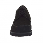 Zapato para hombre con cordones en nabuk negro - Tallas disponibles:  36