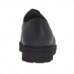 Zapato para mujer con cordones en piel negra con puntera en charol dorado cuña 3 - Tallas disponibles:  32, 33