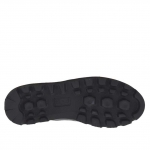 Chaussure à lacets pour femmes en cuir noir avec embout en cuir verni d'or talon compensé 3 - Pointures disponibles:  32, 33