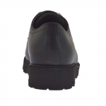 Zapato para mujer con cordones decorativos en piel negra con puntera en charol plateada cuña 3 - Tallas disponibles:  32
