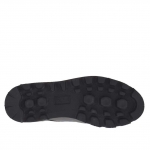 Zapato para mujer con cordones decorativos en piel negra con puntera en charol plateada cuña 3 - Tallas disponibles:  32