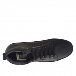 Polacchino sportivo stringato da uomo in pelle nera - Misure disponibili: 36, 37
