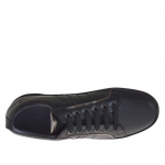 Zapato deportivo con cordones para hombres en piel negra - Tallas disponibles:  36, 37, 47
