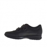 Chaussure sportif pour hommes avec velcro en cuir noir - Pointures disponibles:  36, 37, 46