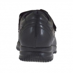 Zapato deportivo para hombre con velcro en piel negra - Tallas disponibles:  36, 37, 46