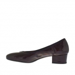 Zapato de salon para mujer en charol granate tacon 3 - Tallas disponibles:  32