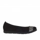 Zapato bailarina para mujer con estrases en gamuza de color negro cuña 2 - Tallas disponibles:  32
