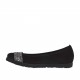 Zapato bailarina para mujer con estrases en gamuza de color negro cuña 2 - Tallas disponibles:  32