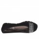 Ballerina da donna con strass in camoscio nero zeppa 2 - Misure disponibili: 32