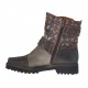 Bottines pour femmes avec fermetures éclair en cuir brun foncé, marron imprimé et taupe talon 3 - Pointures disponibles:  32