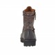 Woman's ankle boot with zippers in taupe, dark brown and printed brown leather heel 3 - Available sizes:  32