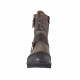 Woman's ankle boot with zippers in taupe, dark brown and printed brown leather heel 3 - Available sizes:  32