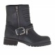 Damenstiefelette mit Rei?verschlüssen und Schnalle aus schwarzem Leder und gestepptem Leder Absatz 3 - Verfügbare Größen:  32