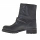 Damenstiefelette mit Rei?verschlüssen und Schnalle aus schwarzem Leder und gestepptem Leder Absatz 3 - Verfügbare Größen:  32